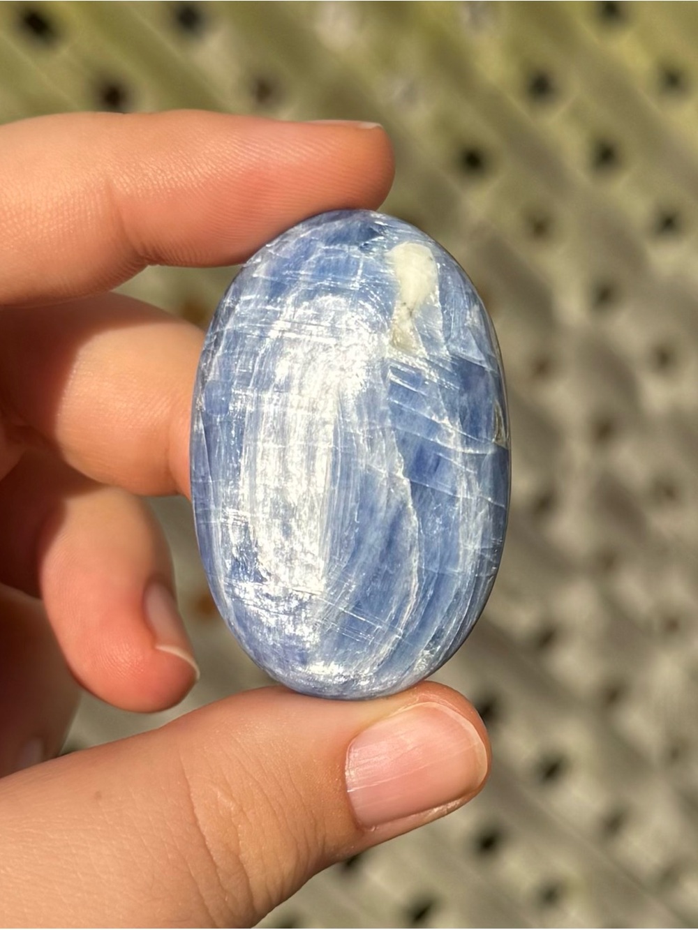 Blue Kyanite Palm Stone Crystal